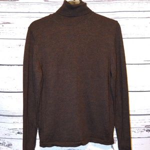 Burberry's Merino Wool Brown Turtleneck Sweater